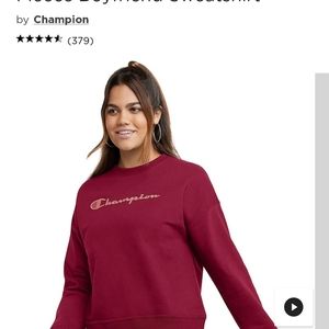 Champion Powerblend Fleece Boyfriend Sweatshirt. Size XL
